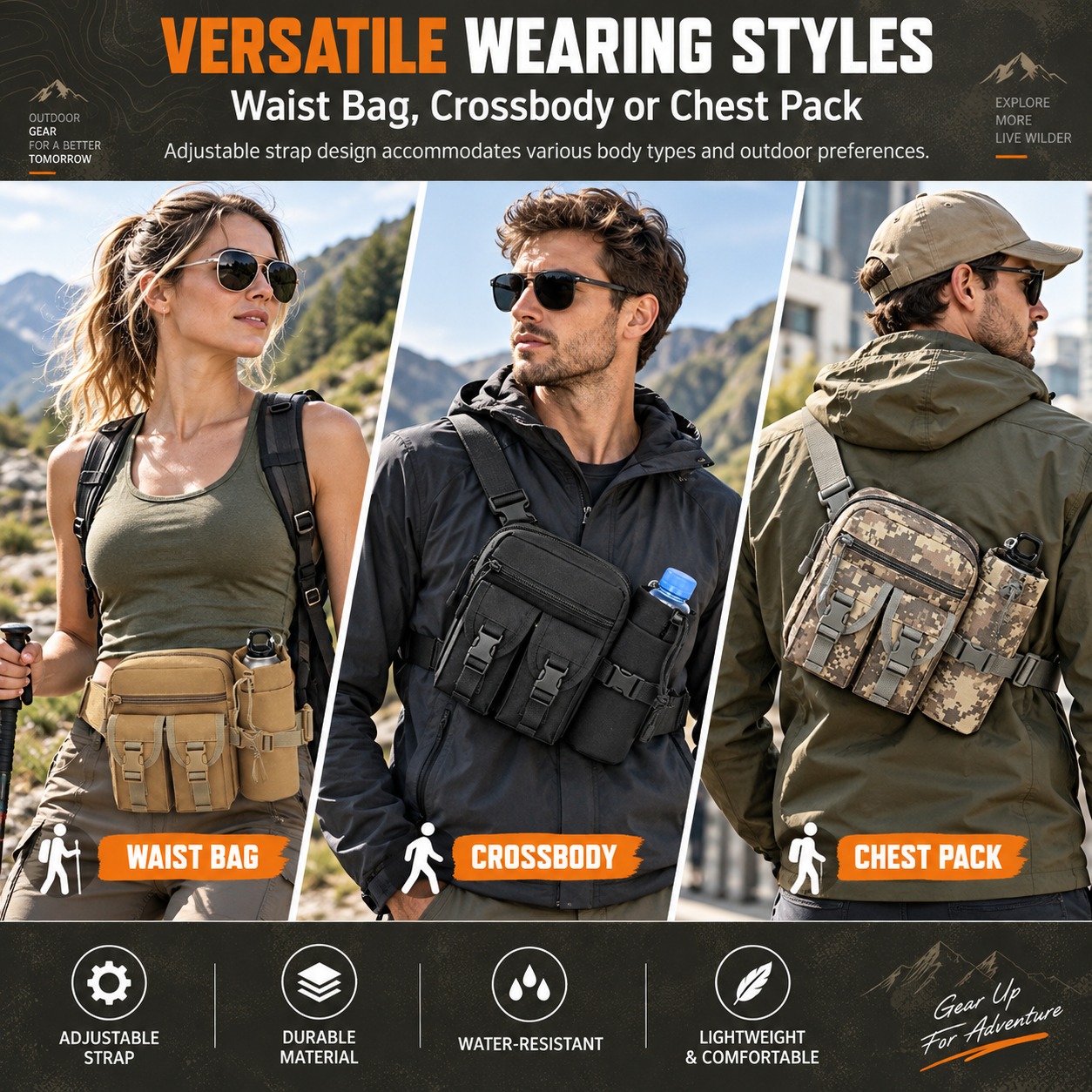 Multifunctional Tactical Fanny - Hiking Backpack Waterproof ulasan dan harga
